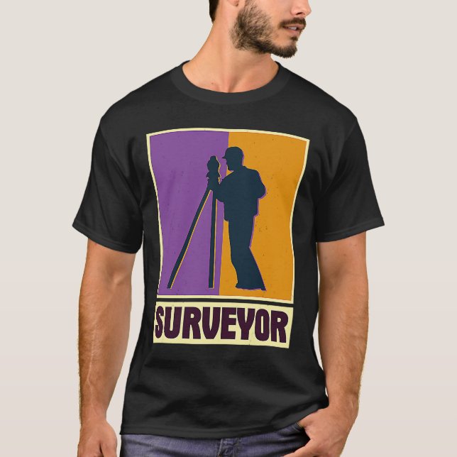 T-shirt géodésie de l'arpenteur ingénieur en arpentage thé (Devant)