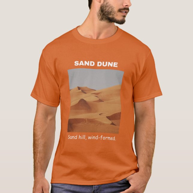 T-shirt géographie dune de sable au Texas Orange (Devant)