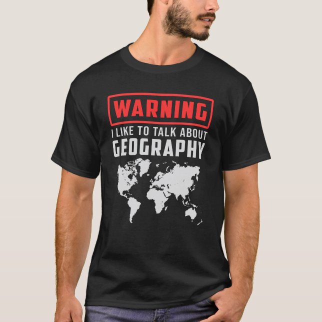 T-shirt Géographie Professeur Funny Map Continents Cadeau  (Devant)