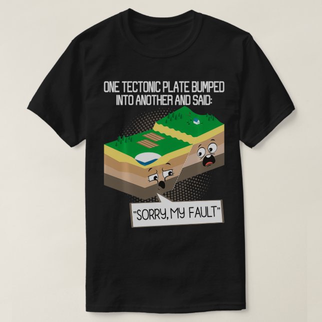 T-shirt Géologie des plaques tectoniques Séisme de l'ensei (Design devant)