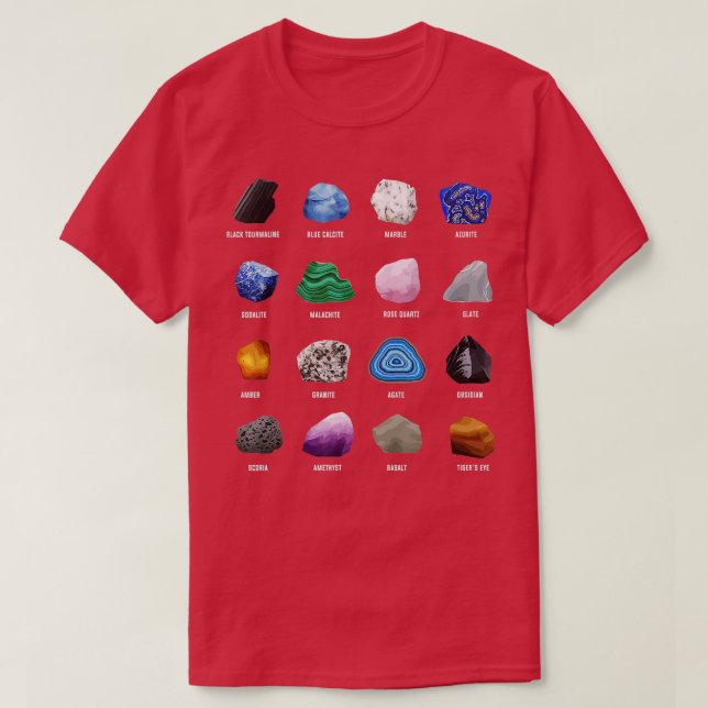T-shirt Géologie Ores Minéraux Gemmes et Crystals Rock Drô (Design devant)
