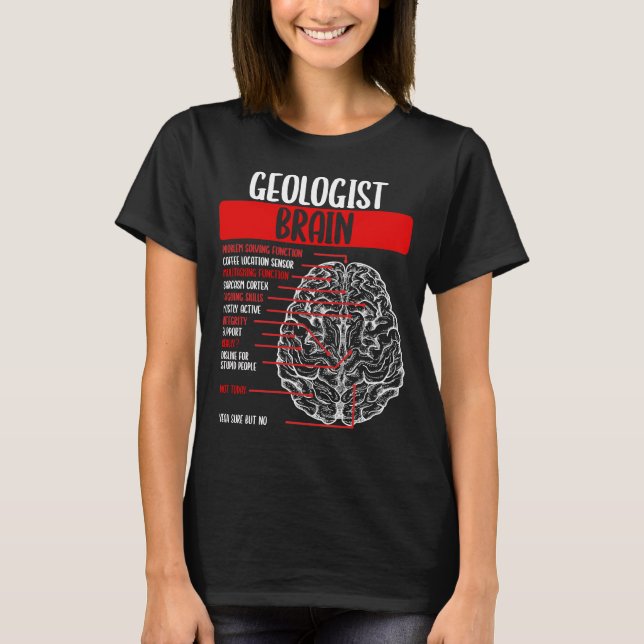 T-shirt Géologue Cerveau Rockhoning Minéral Collecte (Devant)