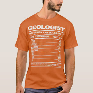 T-shirt Géologue Funny Faits nutritionnels