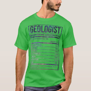 T-shirt Géologue Funny Géologie Étiquette de la nutrition