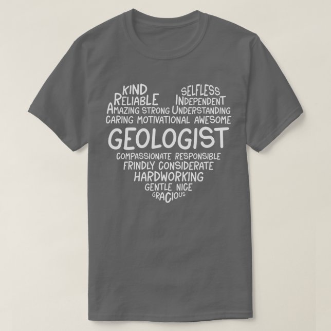 T-shirt Géologue Géologie cardiaque (Design devant)