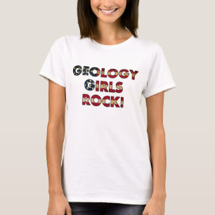 T-shirt Geology Girls Rock ! (Drapeau américain)