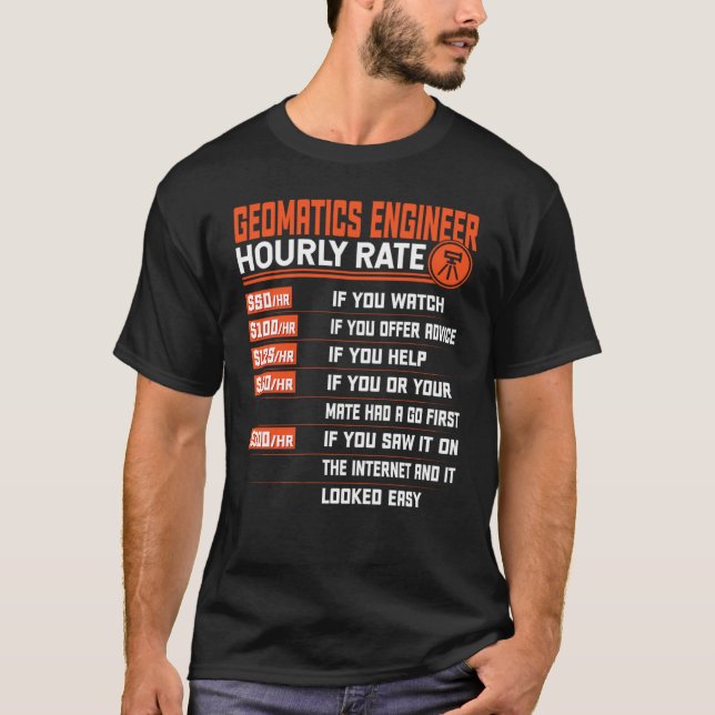 T-shirt Géomatique Génie Horaire Taux Géomatique Engi (Devant)