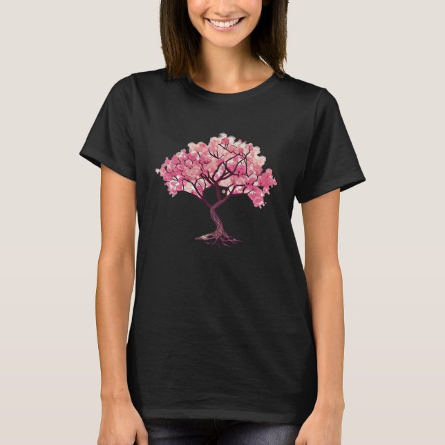 T-shirt Geometric Blossoming Spirit Cherry Blossom Tree of (Devant)