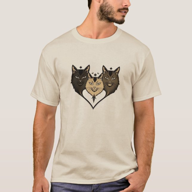 T-shirt Geometric Cat Trio (Devant)