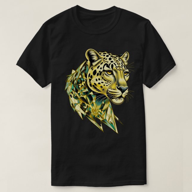 T-shirt Geometric Leopard Luxury Abstract Animal Art (Design devant)