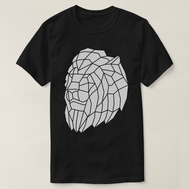 T-shirt Geometric Lion Head Outline  (Design devant)