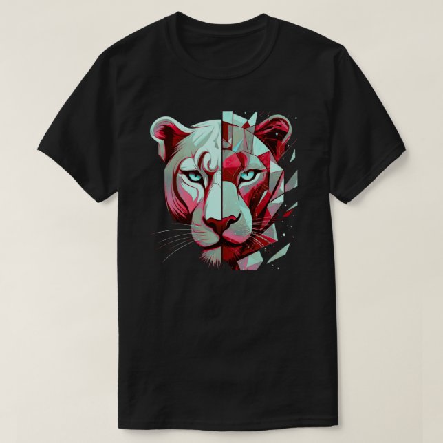 T-shirt Geometric Panther Split Face | Modern Art (Design devant)