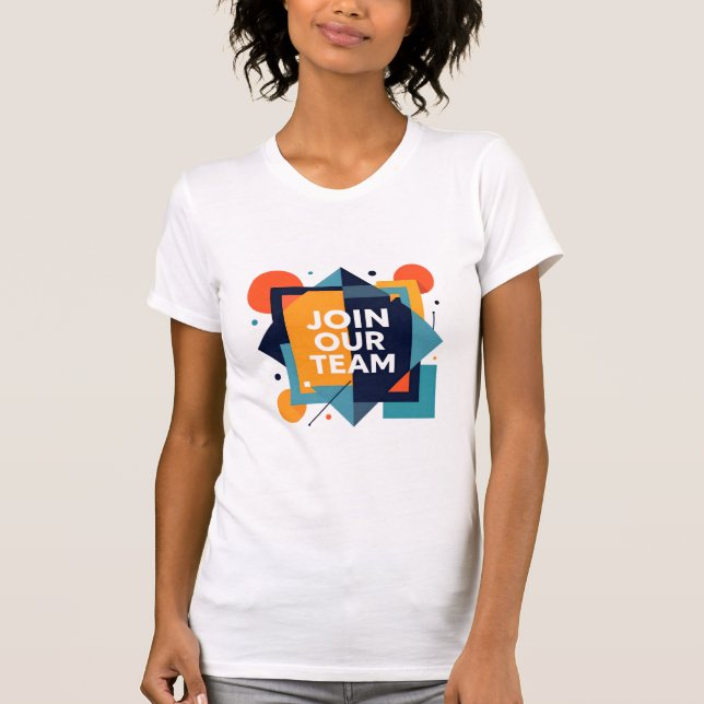 T-shirt Geometric Recruitment Graphic – Bold White Text "J (Devant)