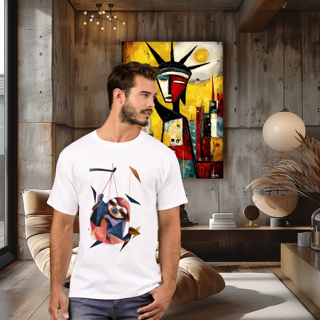 T-shirt Geometric Sloth Abstract Polygon Animal Design (Créateur téléchargé)