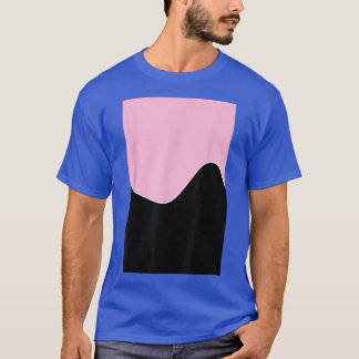 T-SHIRT GEOMETRIC TWO TONE WAVE PATTERN COTTON CANDY PINK