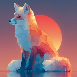 T-shirt Geometric Wolf Silhouette |Modern Polygon Wildlife