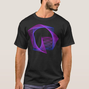 T-shirt Géométrie Abstraite ligne Art néon Carré déformé