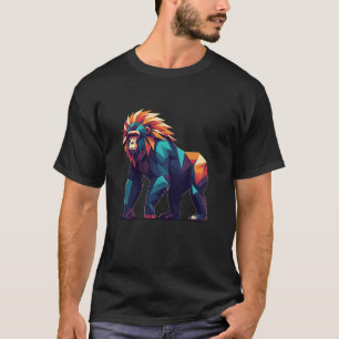 T-shirt Géométrie Colorée Art Animaux Gorille Jungle Vibr