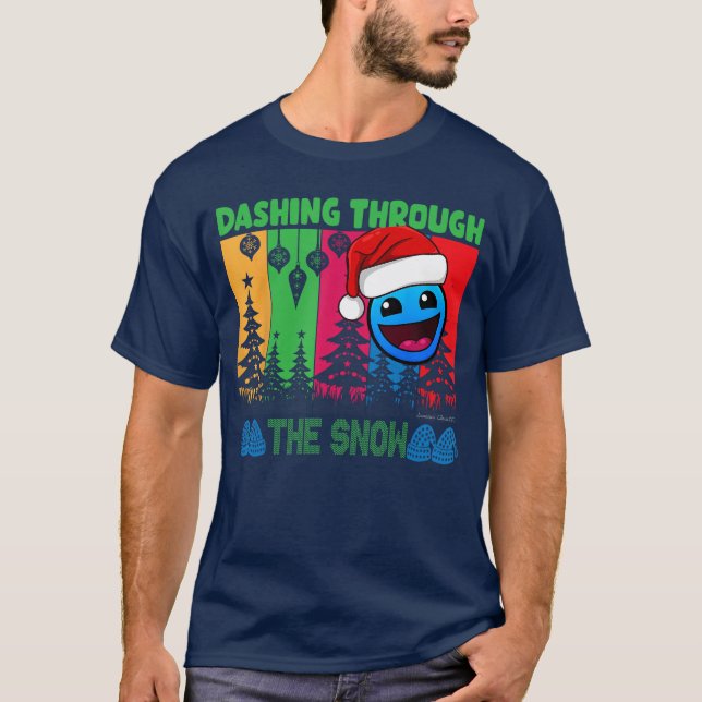 T-shirt Géométrie Dashant à travers la neige Jeu de Noël D (Devant)