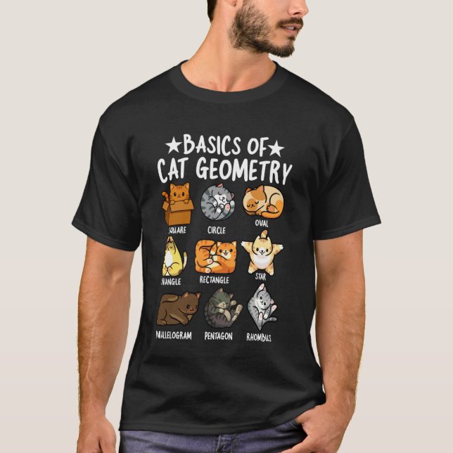 T-shirt Géométrie de base de chat drôle de mathématiques P (Devant)