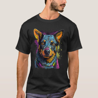T-shirt Géométrie de Blue Heeler Chien de Bétail Australie