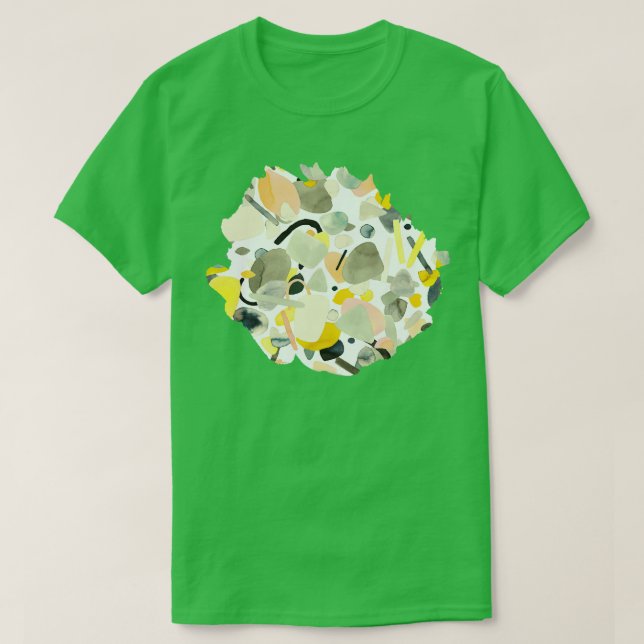 T-shirt Géométrie organique Abstraite moutarde (Design devant)