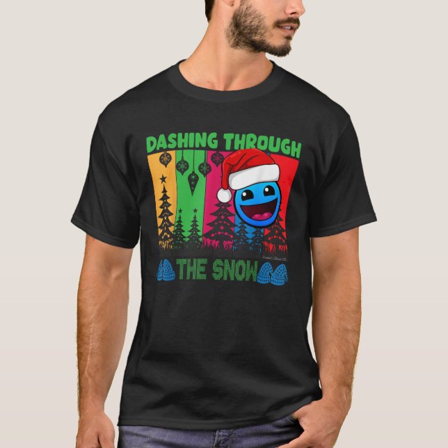 T-shirt Géométrie qui se précipite à travers le jeu de das (Devant)