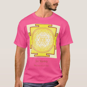 T-shirt Géométrie Sacrée Golden Sri Yantra Son De Om