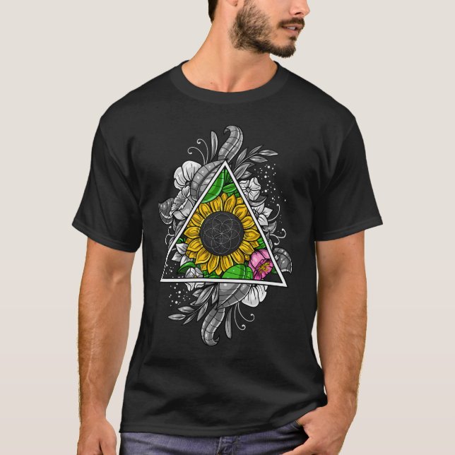 T-shirt Géométrie sacrée Tournesol (Devant)