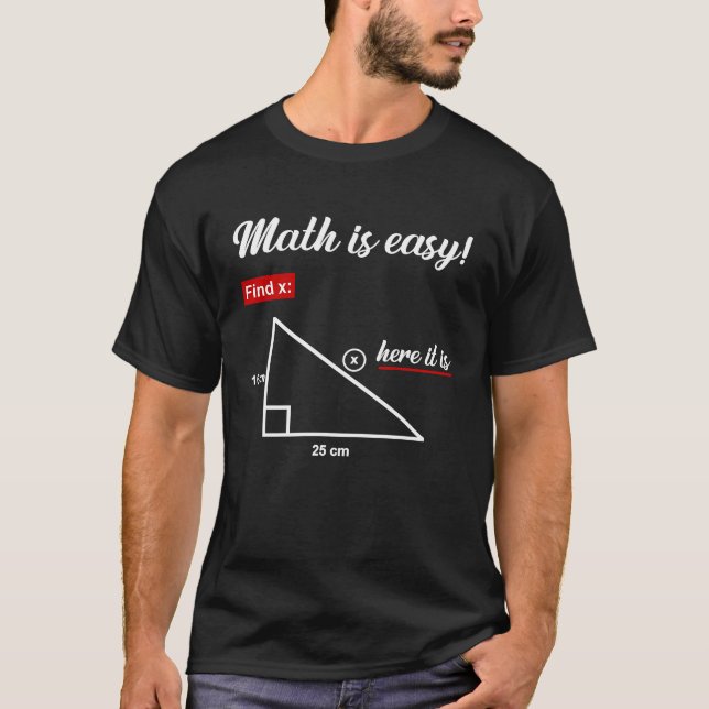 T-shirt Géométrie triangulaire Les maths sont faciles Trou (Devant)