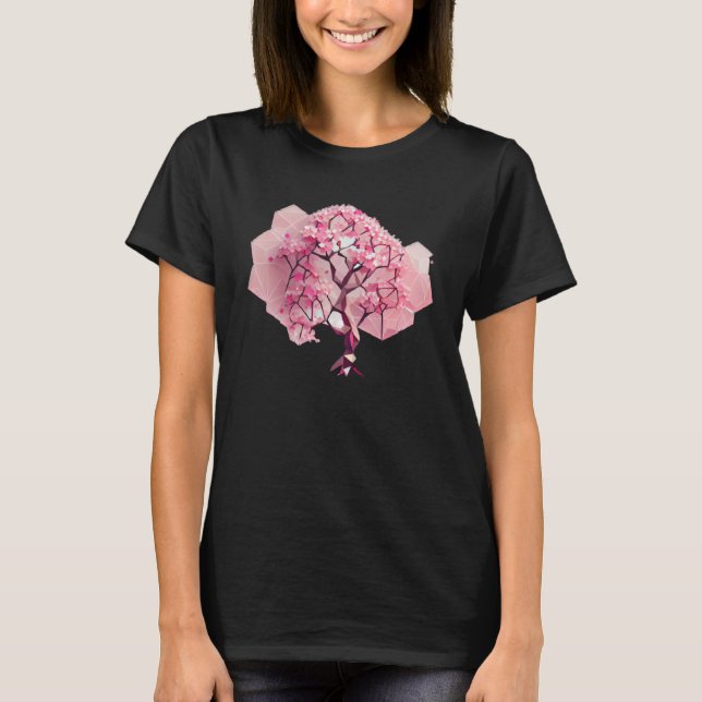 T-shirt Géométrique A Rafraîchissant et vibrant rose ceris (Devant)