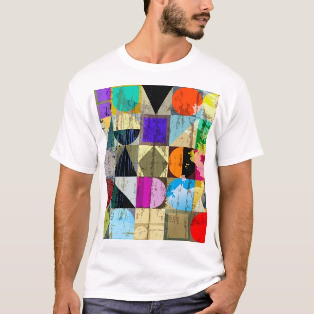 T-shirt Géométrique Abstraite : contours et échelles (Devant)
