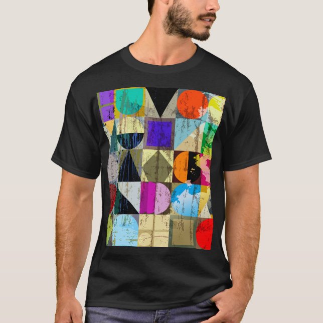 T-shirt Géométrique Abstraite : contours et échelles (Devant)