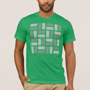 T-shirt géométrique de Basketweave dans vert et