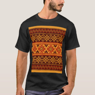 T-shirt Géométrique ethnique, motif folklorique traditionn