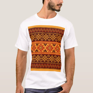 T-shirt Géométrique ethnique, motif folklorique traditionn