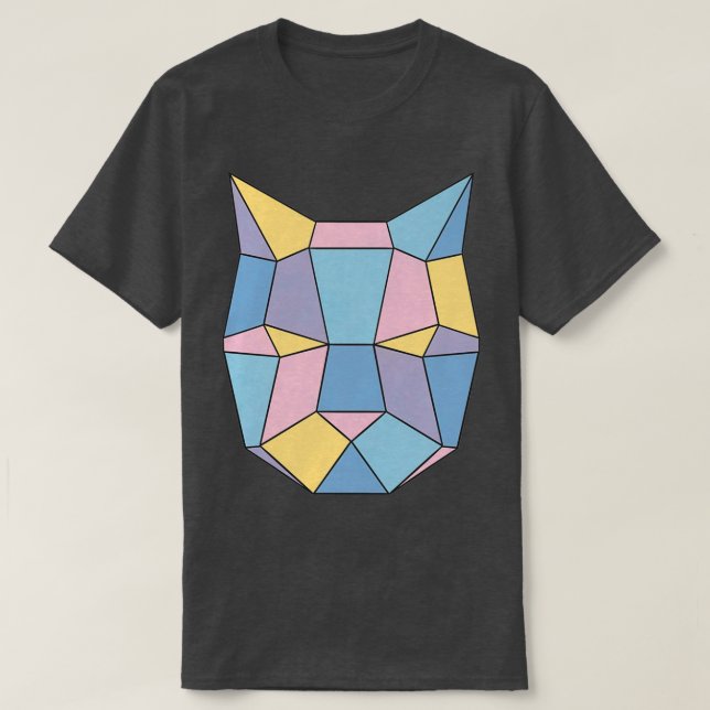 T-shirt Géométrique Pastel Wildcat noir (Design devant)