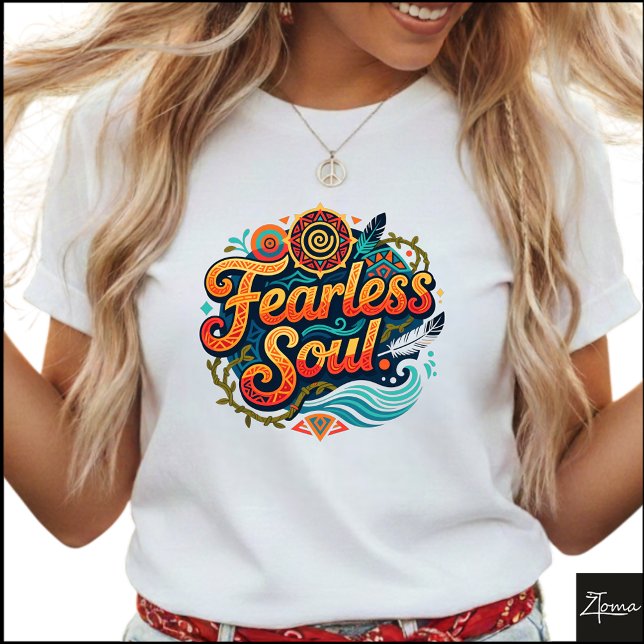 T-shirt Géométrique Tribal Âme Intrépide Feu Eau (Créateur téléchargé)