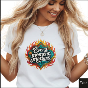 T-shirt Géométrique Tribal Chaque Moment Compte Flammes