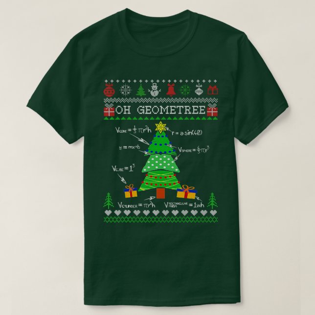 T-shirt Geometry Math Enseignant en sciences Noël 2023 Oh  (Design devant)