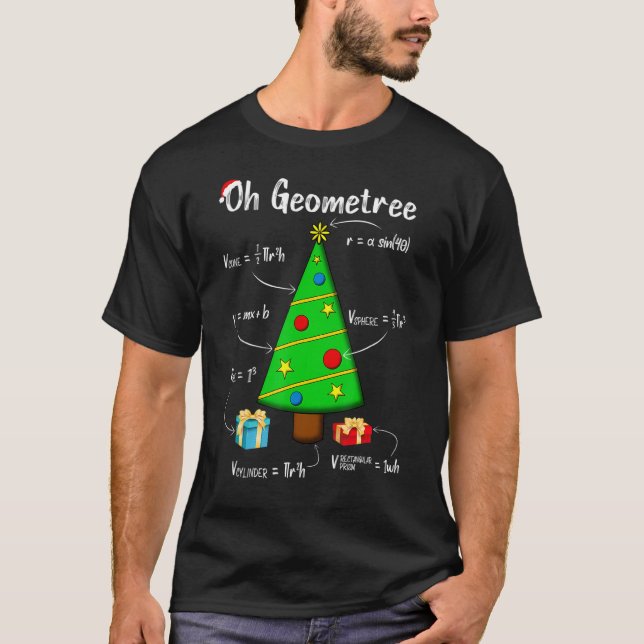 T-shirt Geometry Math Science Enseignant Noël Oh Geome t (Devant)