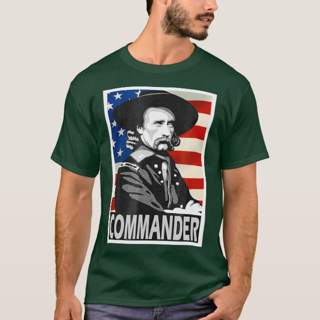 T-shirt George Armstrong Custer Commander Style d'affiche (Devant)