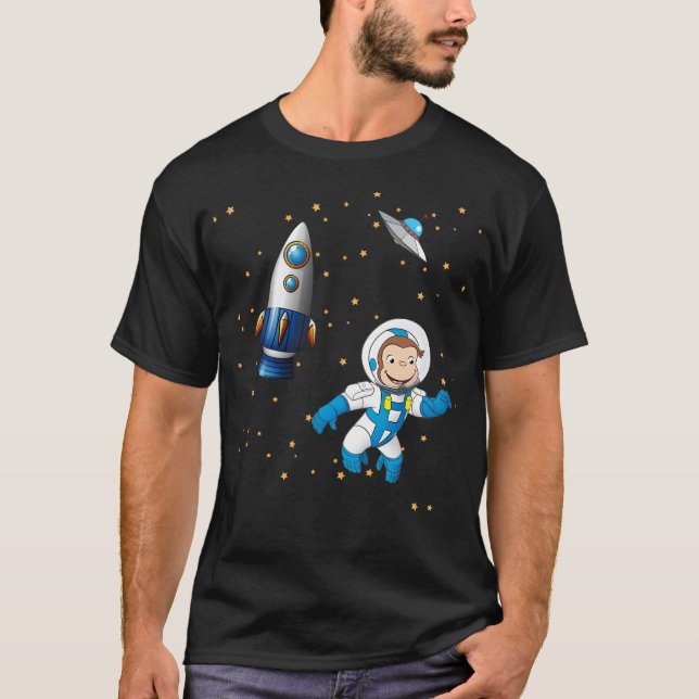 T-shirt George L'Curieux Astronaut De Singe Caricature En  (Devant)