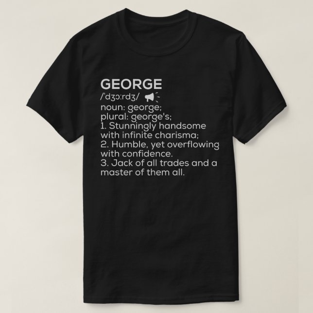 T-shirt George Nom Définition George Signification George  (Design devant)