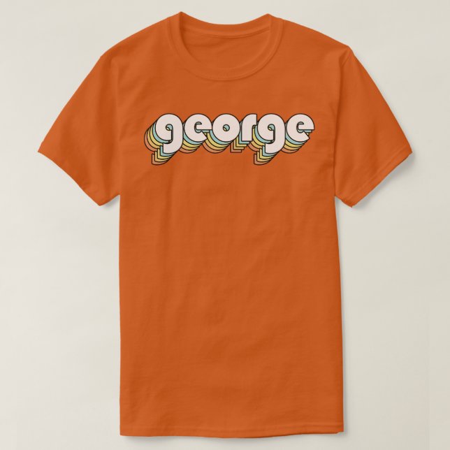 T-shirt George Retro Rainbow Typographie style défraîchi (Design devant)