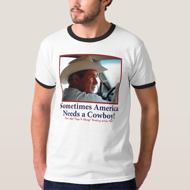 T-shirt George W Bush dans le casquette de cowboy (Devant)