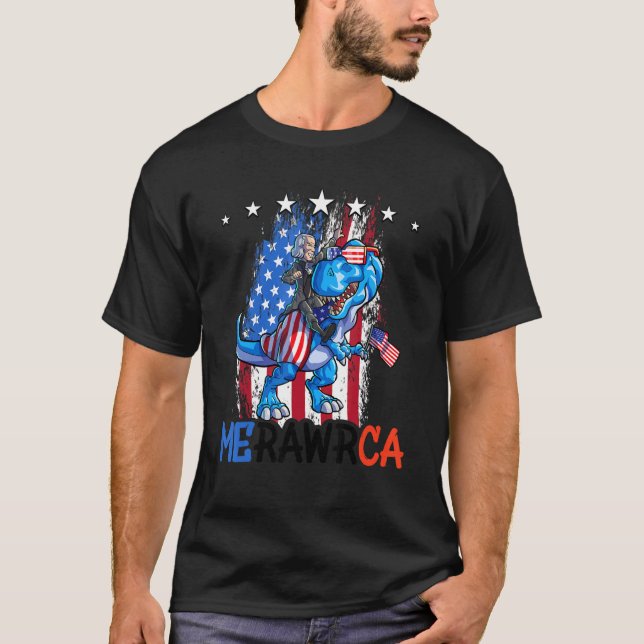 T-shirt George Washington 4 juillet Dino Boys Hommes Améri (Devant)