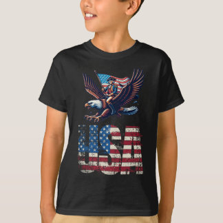 T-shirt George Washington À cheval Sur Un Aigle 4 juillet