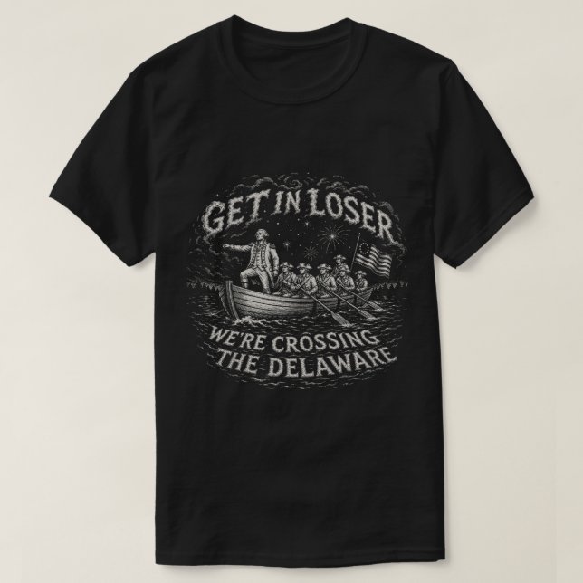 T-shirt George Washington Delaware Mème Parodie d'Art (Design devant)