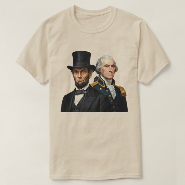 T-shirt George Washington et Abraham Lincoln  (Design devant)